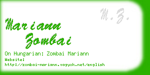 mariann zombai business card